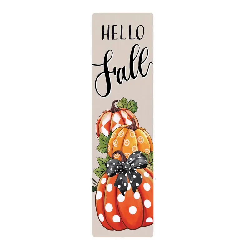 Patterned Pumpkins PVC Vertical Yard Sign, 8"Wx30"H