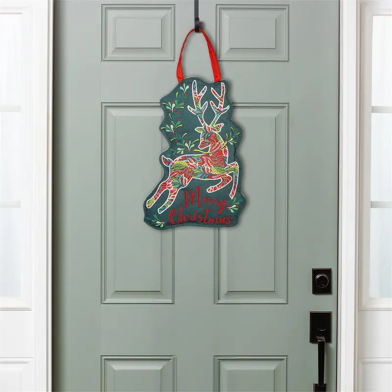 Patterned Reindeer Door Décor