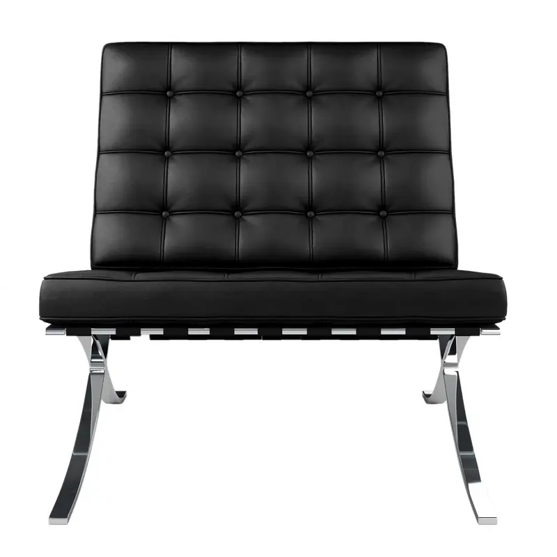 Pavilion Lounge Chair, Black Leather By World Modern Design