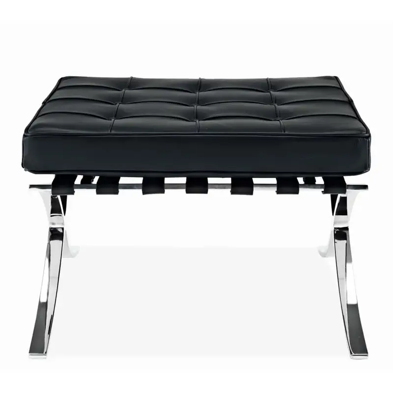 Pavilion Stool, Black Leather By World Modern Design
