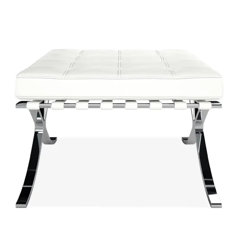 Pavilion Stool, White Leather By World Modern Design