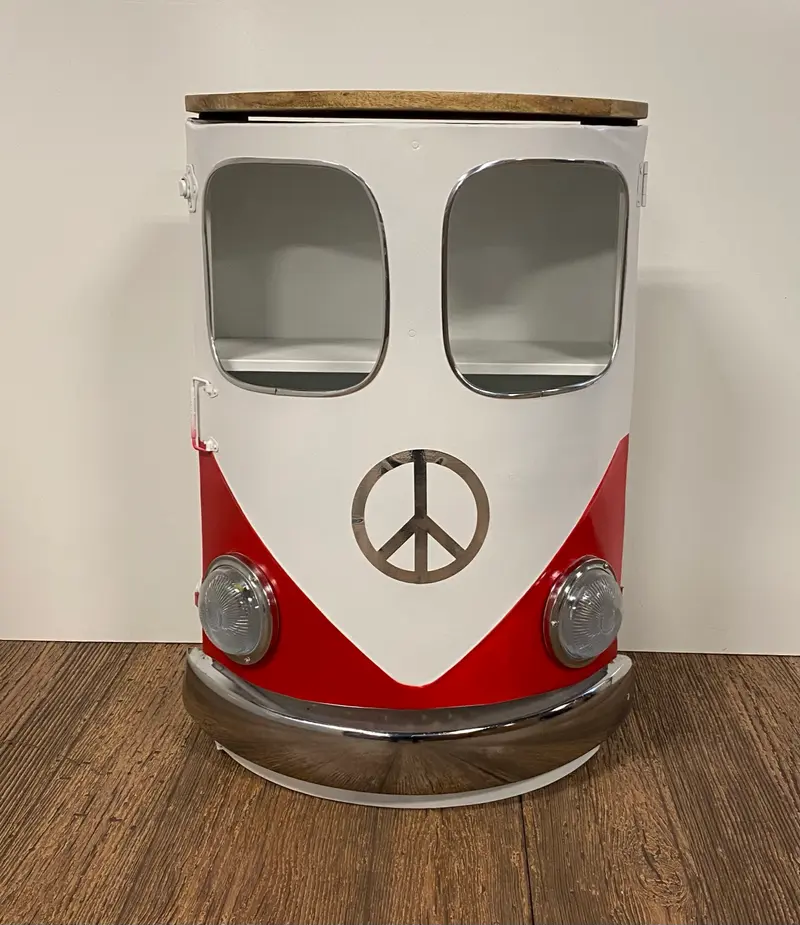 Peace Out Red Retro Nightstand By Homeroots