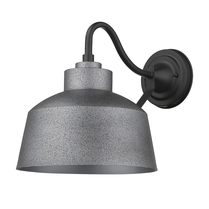 Pebbled Gray Bowl Shape Outdoor Wall Light By Homeroots