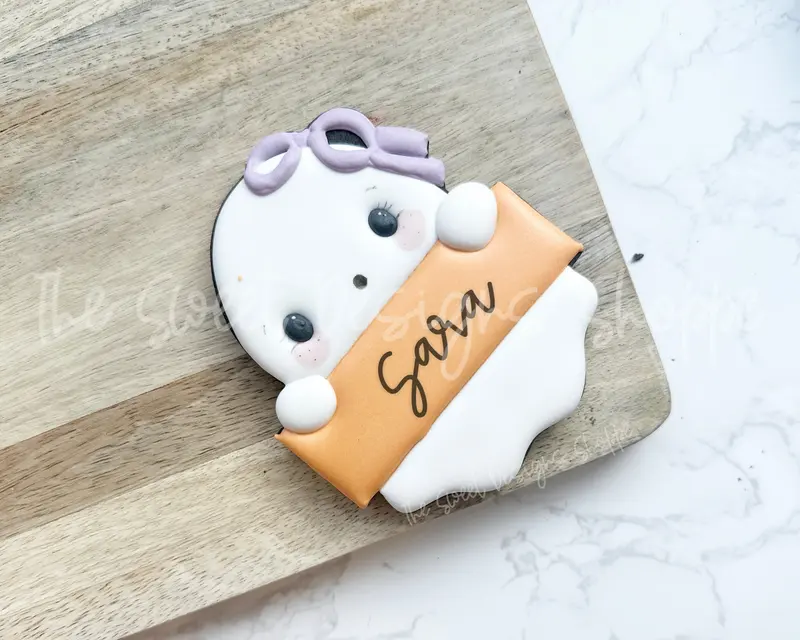 Peeking Plaque Girly Ghost - Cookie Cutter