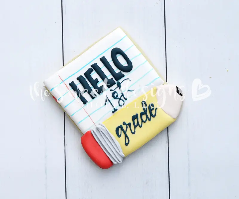 Pencil and Paper Plaque v2- Cookie Cutter
