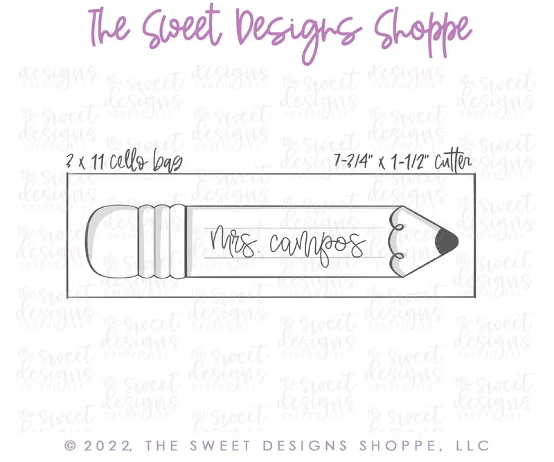 Pencil Plaque 7.75" x 1.5" - Cookie Cutter