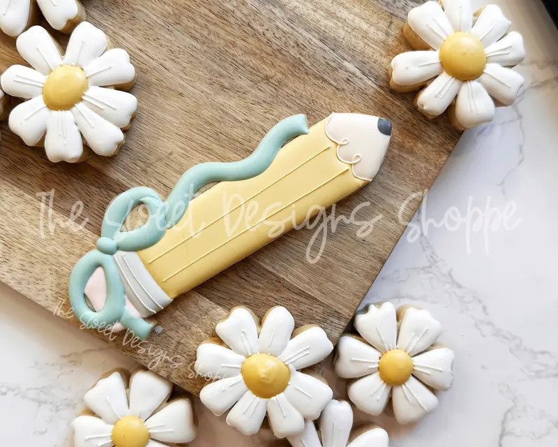Pencil with Coquette Bow - Cookie Cutter