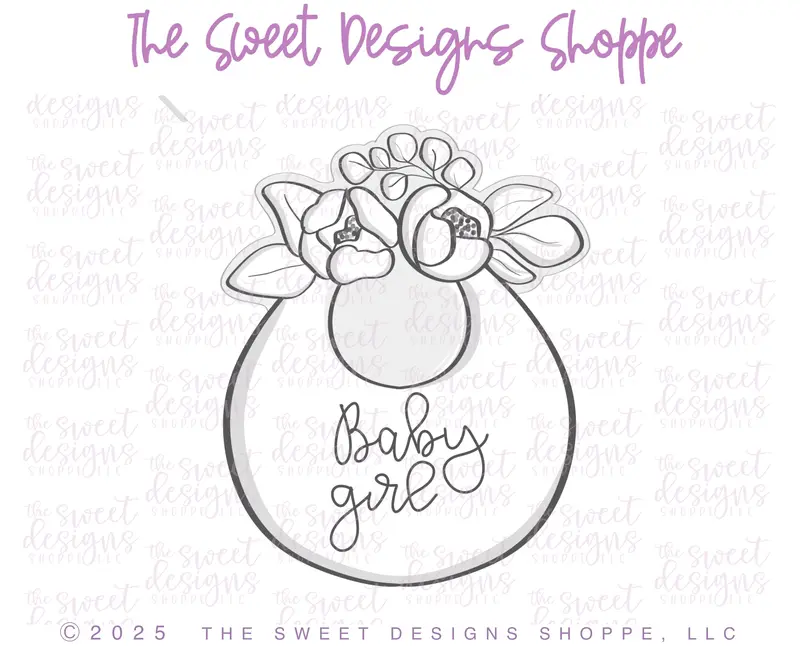 Peony Baby Bib - Cookie Cutter