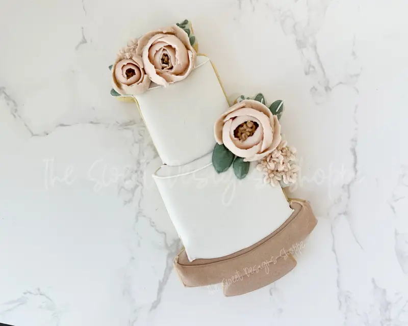 Peony Wedding Cake - Cookie Cutter