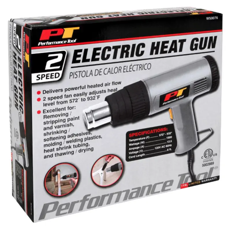 Performance Tool 12.5 amps 1500 W 120 V Dual Temperature Heat Gun - Deal of The Week