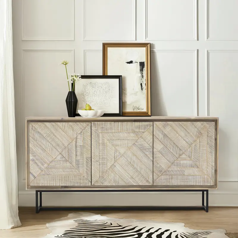 Peridot Sideboard Buffet in Natural Acacia Wood By Armen Living