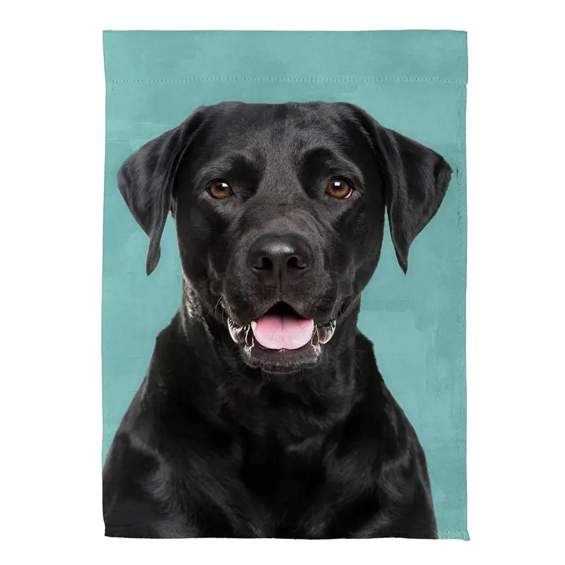 Pet Central Photo Dogs, Black Labrador Retriever Suede House Flag