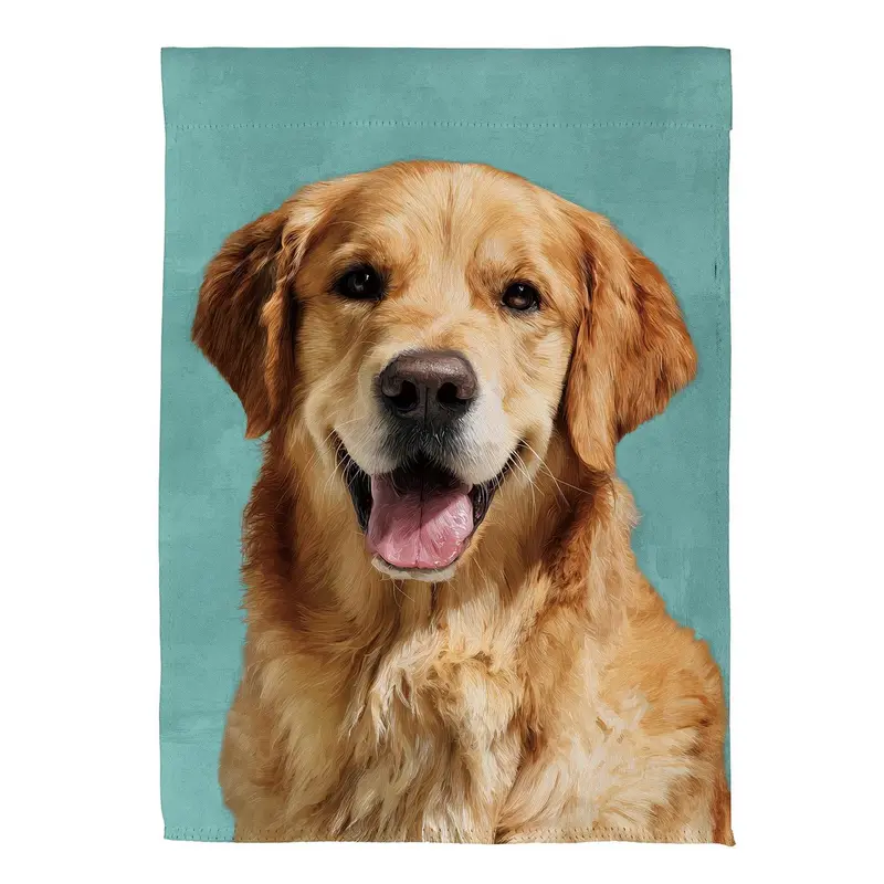 Pet Central Photo Dogs, Golden Retriever Suede House Flag