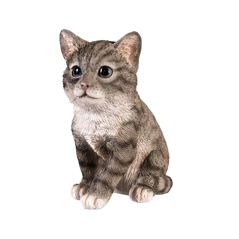 Pet Central Table Decor Resin Bicolor Tabby Cat, 3.3"H