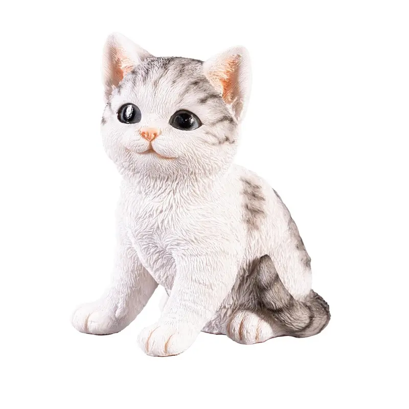 Pet Central Table Decor Resin Gray Tabby Cat, 3.7"H