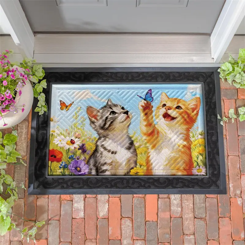 Pet Central Welcome Friends Kittens Embossed Mat