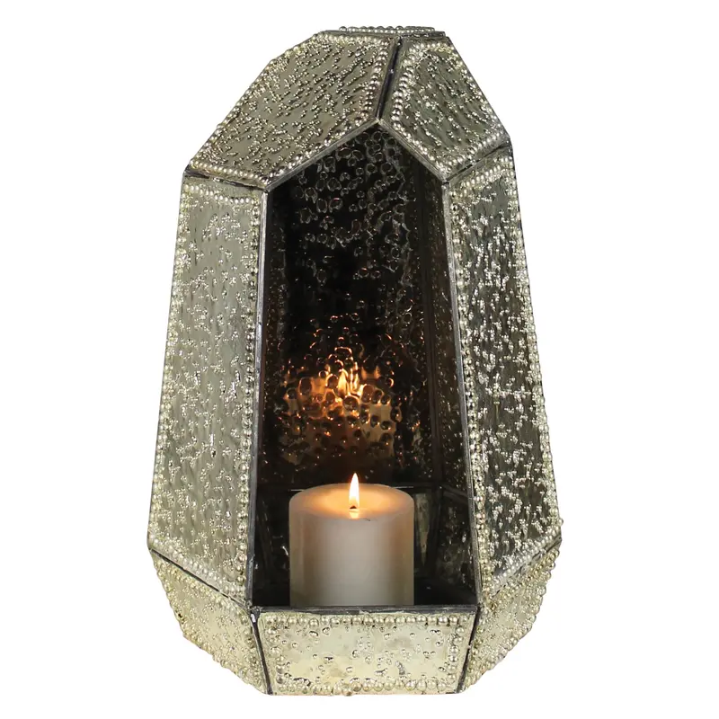 Petra Hurricane, Silver Leaded Glass By HomArt