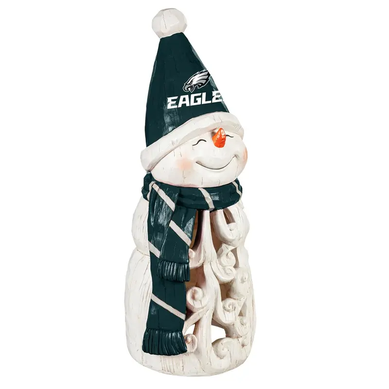 Philadelphia Eagles Snowman LED Statuary, 26"