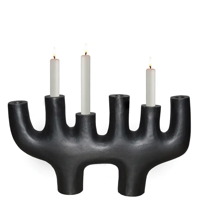 Phillips Taper Holder, Aluminum, Matte Black By HomArt