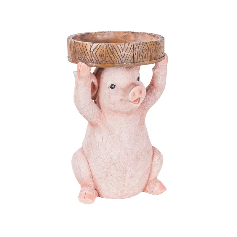 Pig Resin Birdbath,2gb7023