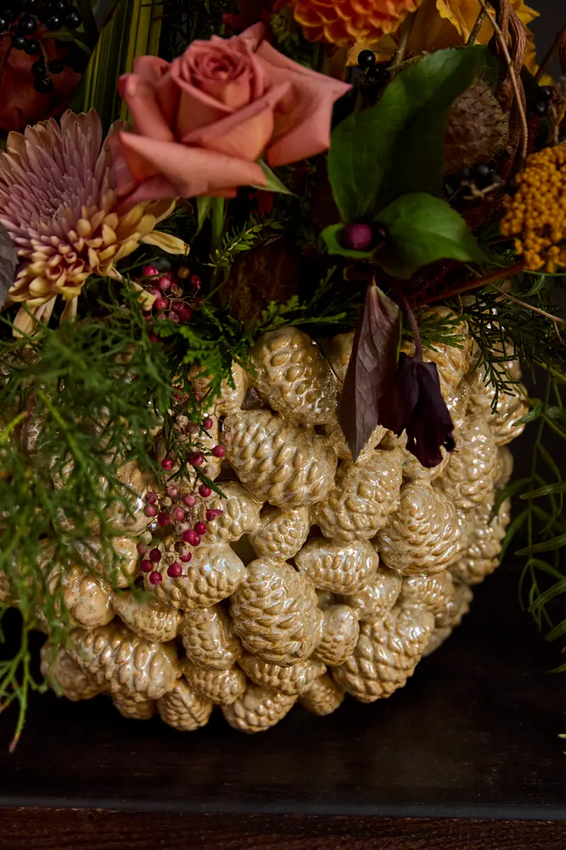 Pine Gold Pot By Accent Decor