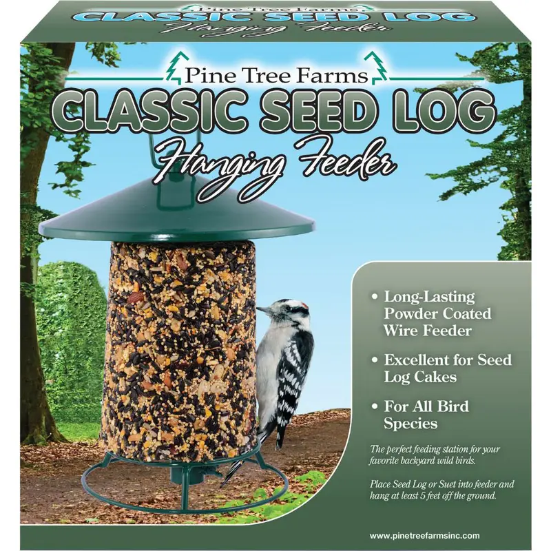 Pine Tree Farms Classic Seed Log Hanging Green Feeder - Open Box
