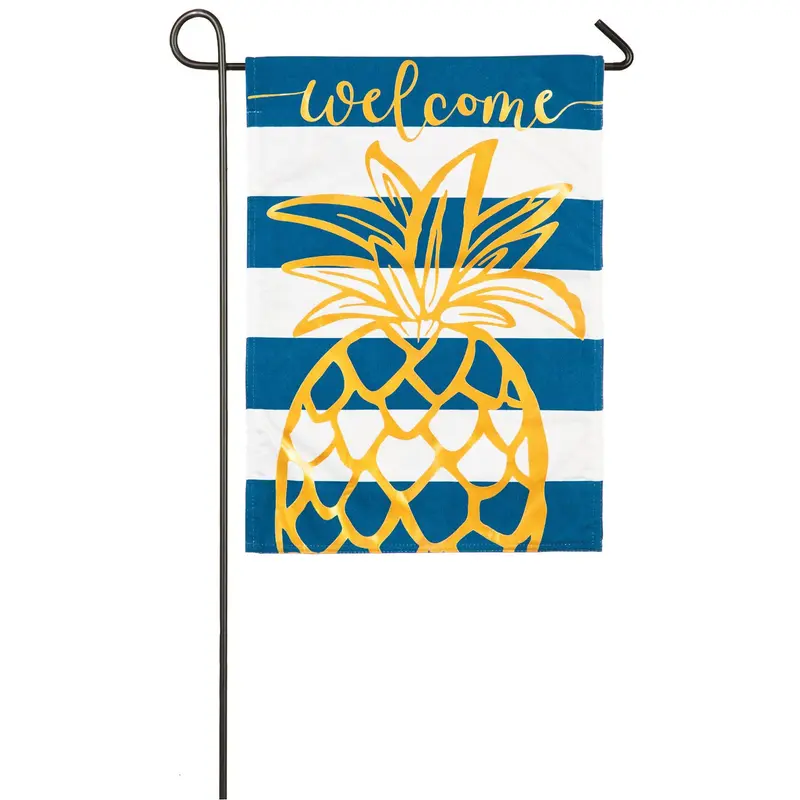 Pineapple Stripe Garden Linen Flag,14l8524bl