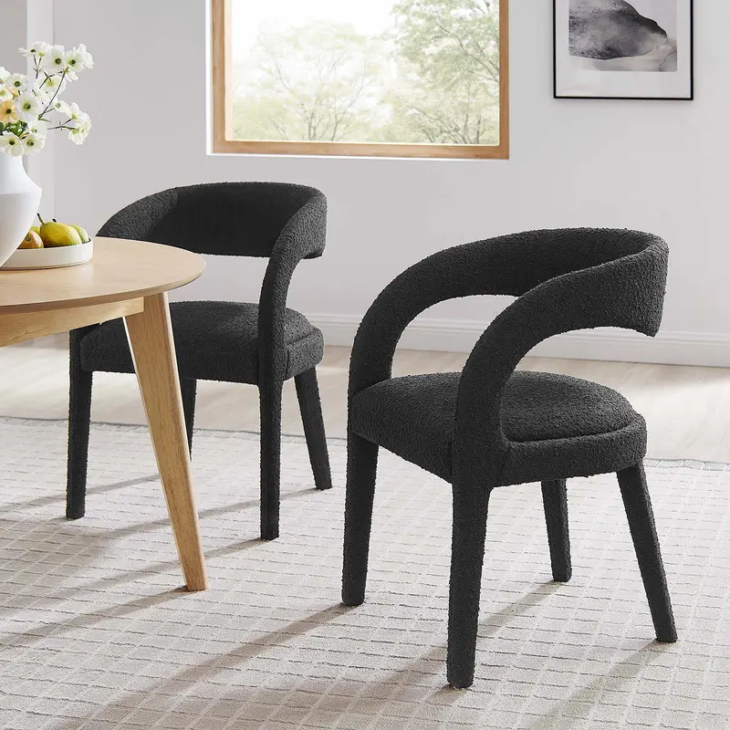 Pinnacle Boucle Upholstered Dining Chair Set of Two By Modway - EEI-6562
