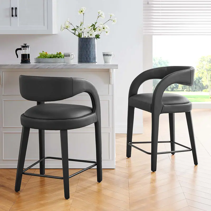 Pinnacle Vegan Leather Counter Stool Set of Two By Modway - EEI-6564
