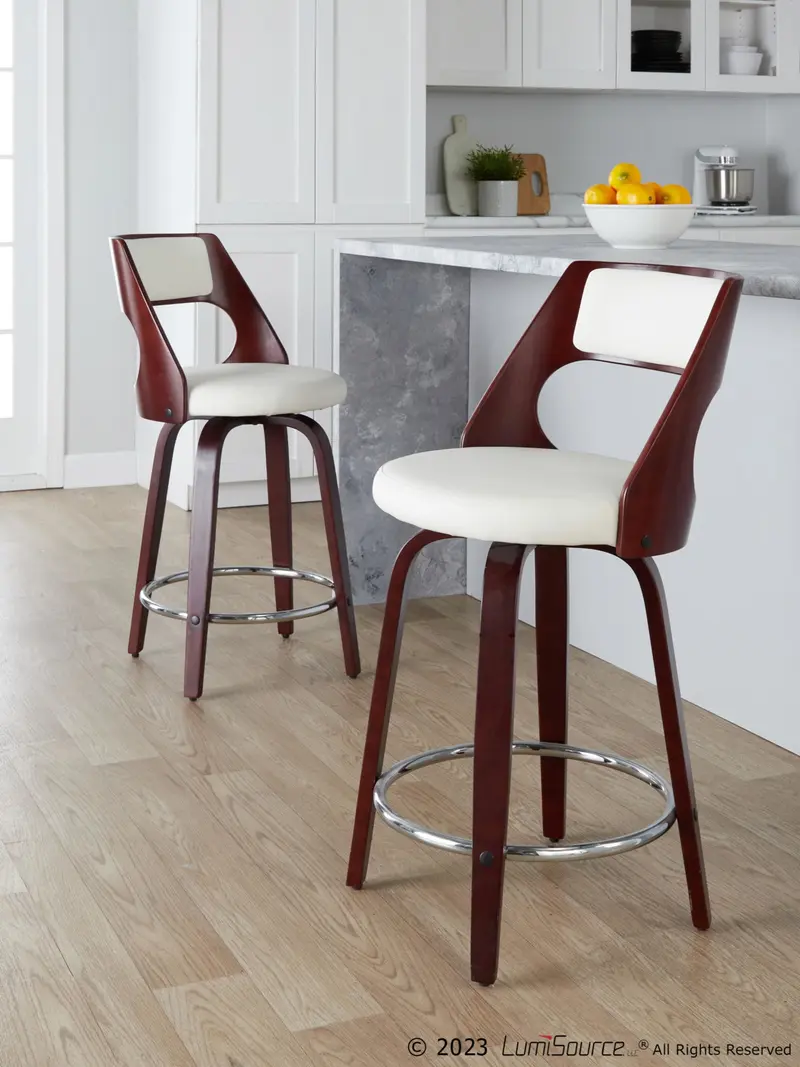 Pino 24" Fixed-Height Barstool - Set of 2 By LumiSource - B24-PINOPU-GRTZR2 CHCHW2