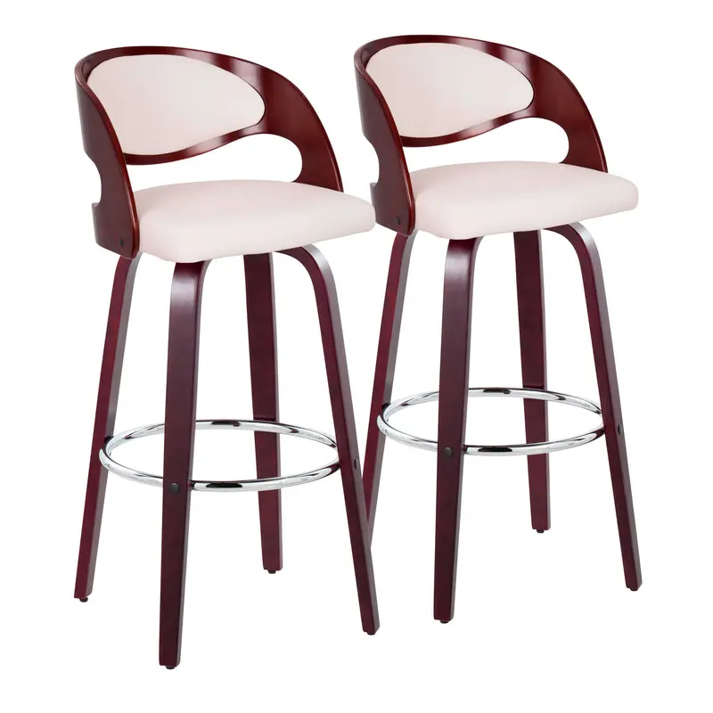 Pino 30" Fixed-Height Barstool - Set of 2 By LumiSource - B30-PINOPU-GRTZR2 CHCHW2