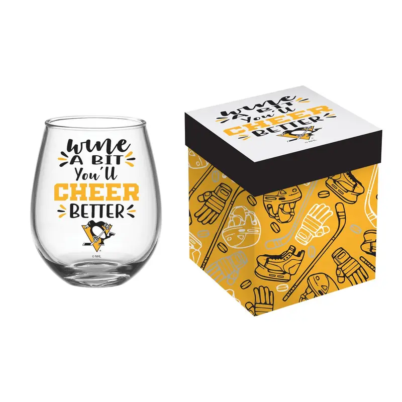 Pittsburgh Penguins,17oz Boxed Stemless Glass