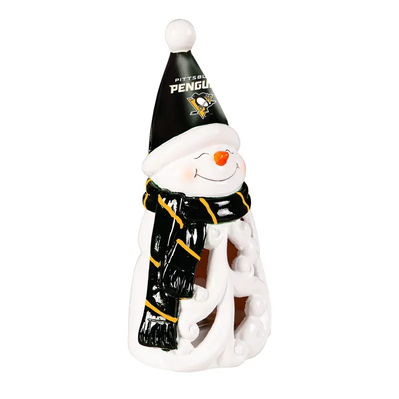 Pittsburgh Penguins Snowman LED Statuary, 8"