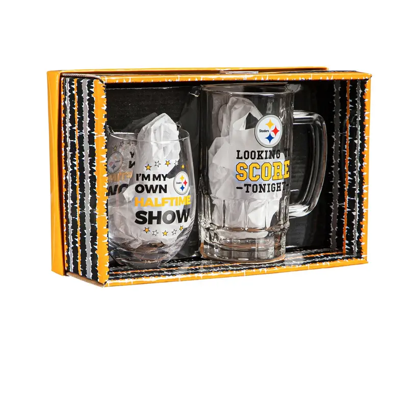 Pittsburgh Steelers, Stemless 17OZ Wine & Beer 16 OZ Gift Set,p3843824