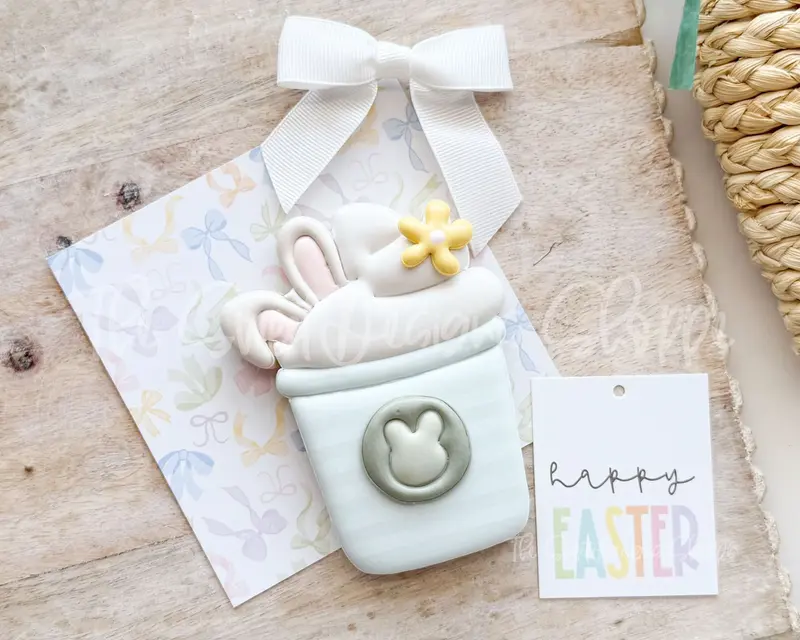 Plastic Coffee Cup with Bunny Ears - Cookie Cutter