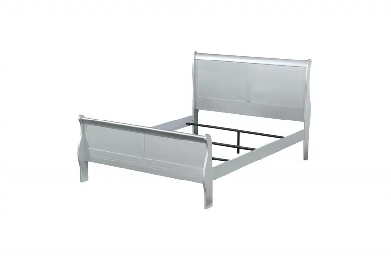 Platinum Wood Queen Bed By Homeroots - 347110
