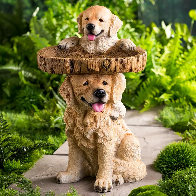 Playful Puppies Birdbath