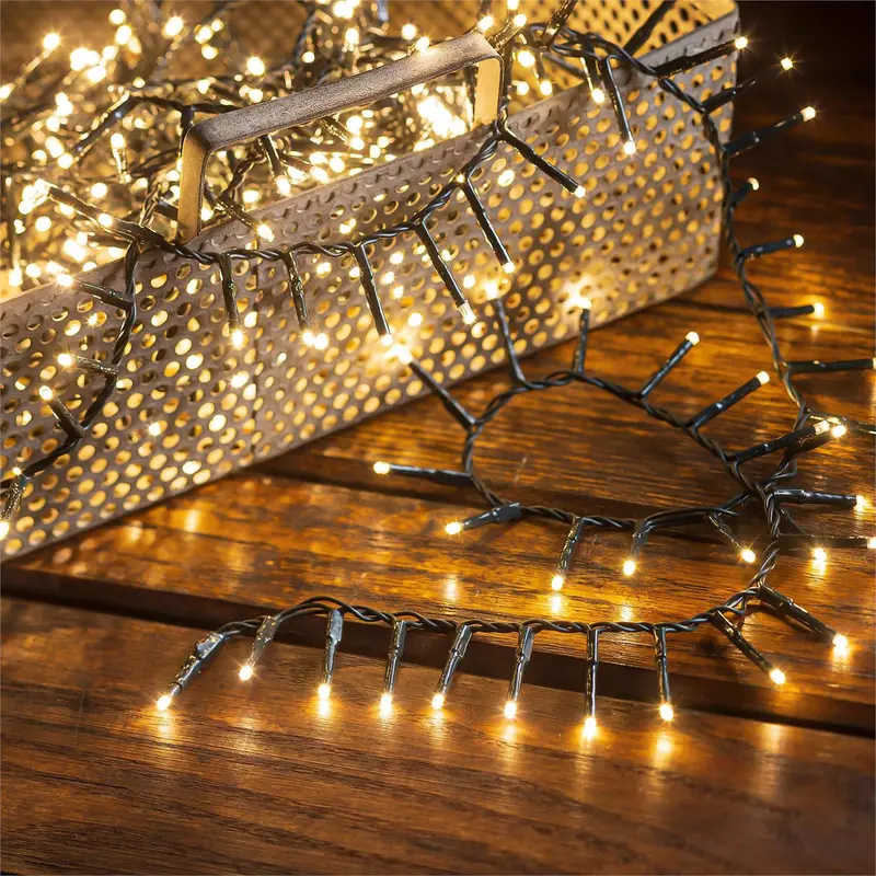 Plug in Indoor/Outdoor LED Compact Light, 500 Lights, Warm White