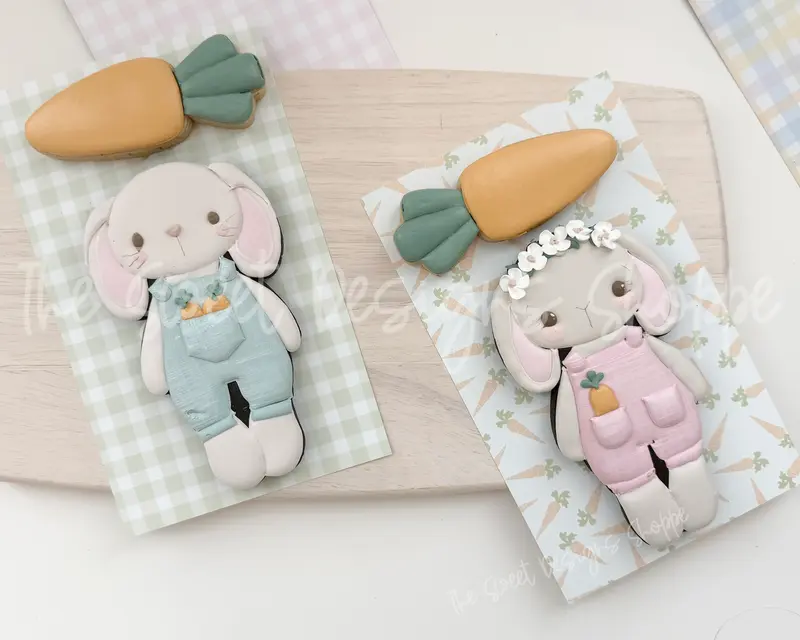 Plush Bunnies & Carrot Set - Set of 3 - Cookie Cutters