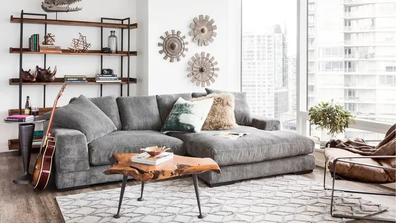 Plush Reversible Deep Seat Sectional Sofa By Modholic