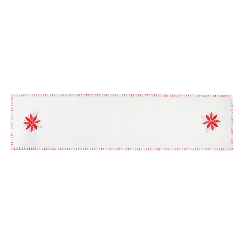 Poinsettia Christmas Felt Runner