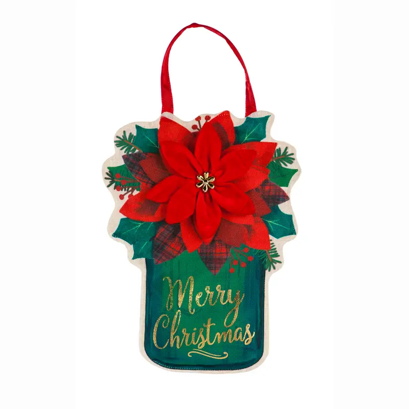 Poinsettia Mason Jar Door Decor,2dhb1471