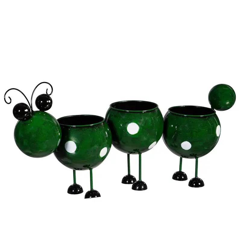 Pollinator Garden Planter, Metal, Caterpillar