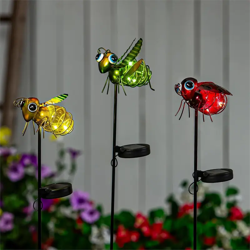 Pollinator Garden Stake, Solar Mini Bug, 31", CDU