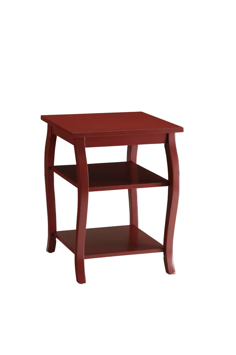 Pop of Color Red Bow Leg Square End Table By Homeroots