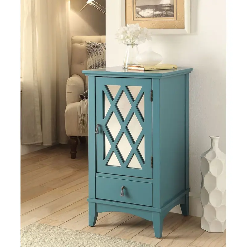 Pop Of Color Teal Accent Cabinet By Homeroots