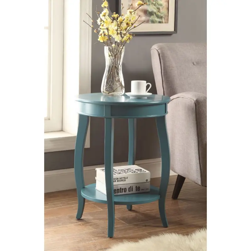 Pop of Color Teal Side or End Table By Homeroots