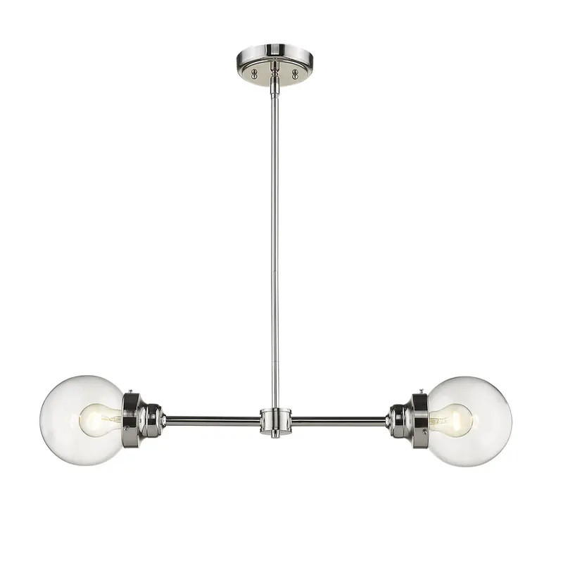 Portsmith 2-Light Polished Nickel Island Pendant By Homeroots