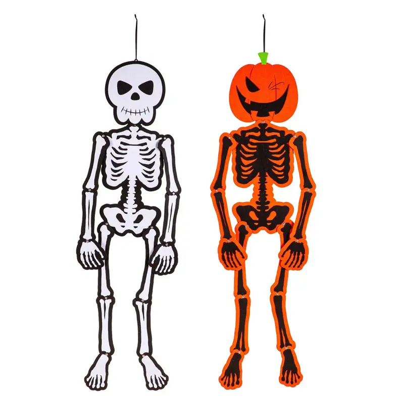 Posable Trick or Treat Halloween Skeleton Hanging Décor