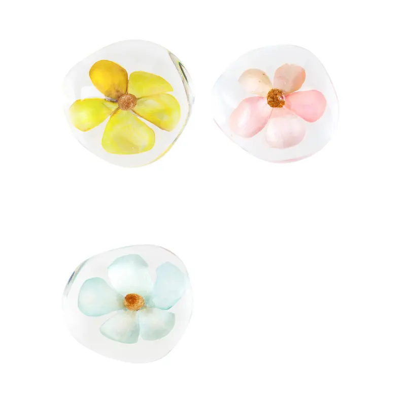 Pressed Flower Paperweight, 3 Asst,7wt050